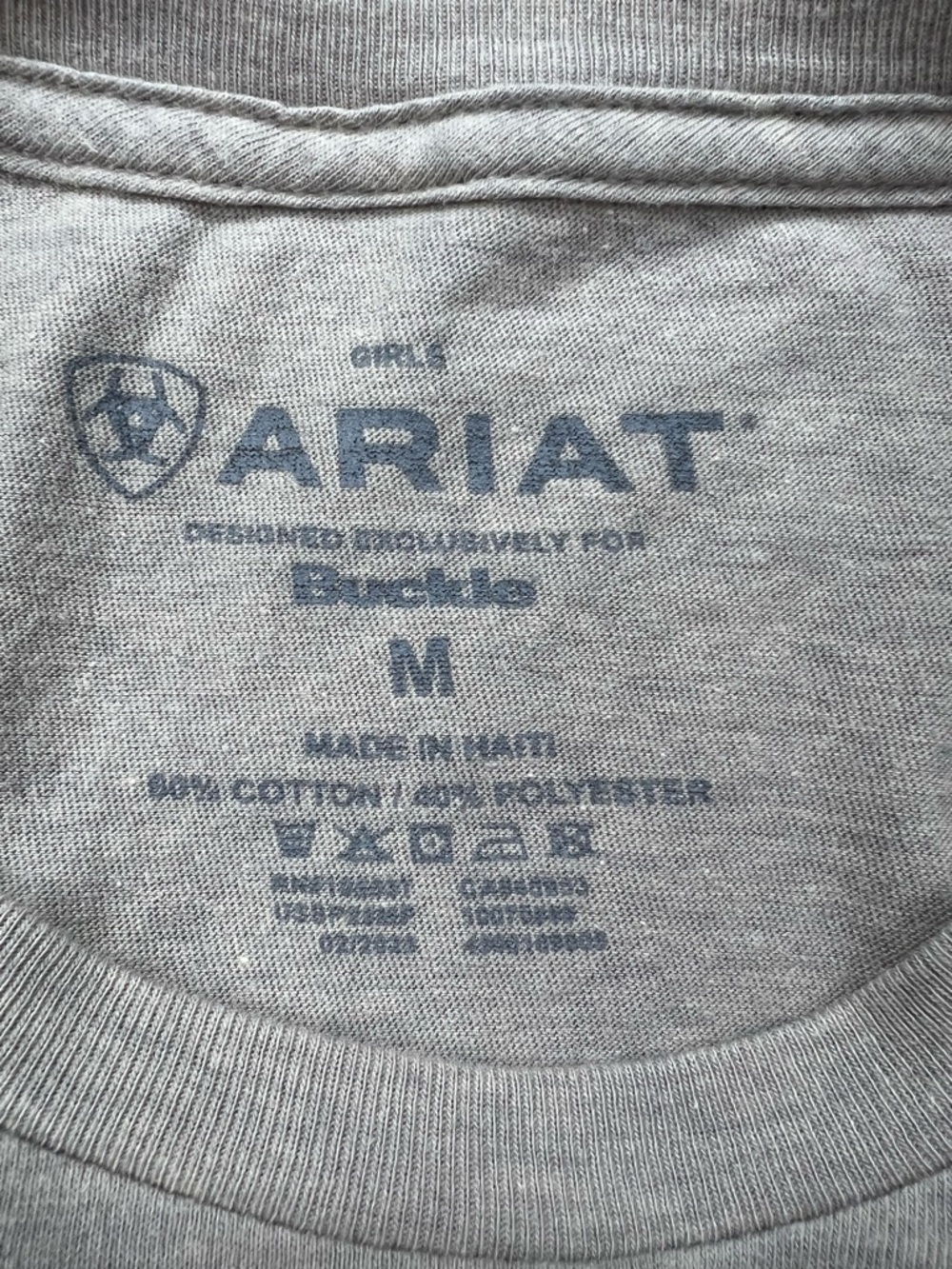 Ariat Girls Buffalo Graphic T-Shirt Gray Western Cowgirl Size M - Picture 4 of 4